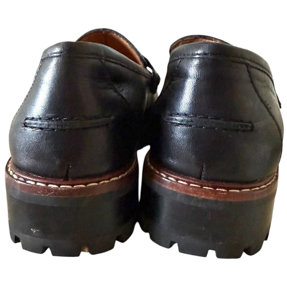 Madewell The Corinne Black Leather Lugsole Loafers Women’s Size 5.5